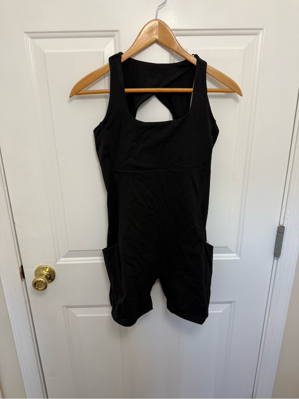 Ilus Black Athletic Romper M Yoga Workout Barre Casual Comfy Athleisure